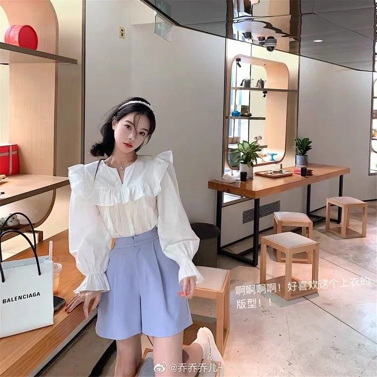 

Ruffy Костюмные брюки Qiao частная одежда Yuppie стильные длинные штаны со стойкой Универсальный костюм брюки средней длины