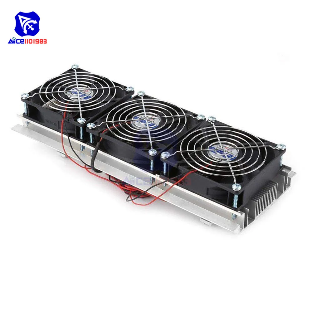 

180W Triple Fan Semiconductor Refrigeration Cooling Thermoelectric Water Cooled Aluminum Radiator Fan for Mini Fridge