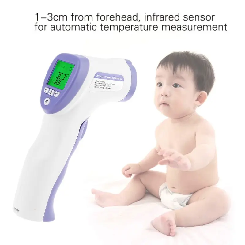 

Non-Contact Infrared Forehead Thermometer Digital LCD Display Forehead IR Thermometer for Baby Kids and Adults Students