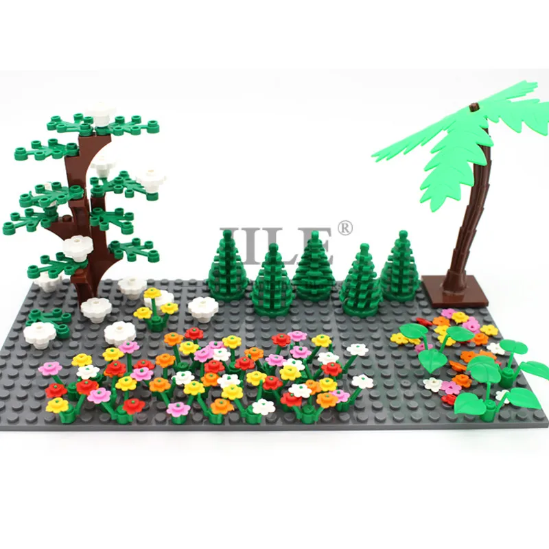 Строительные блоки MOC набор растений еды городская улица вид своими руками