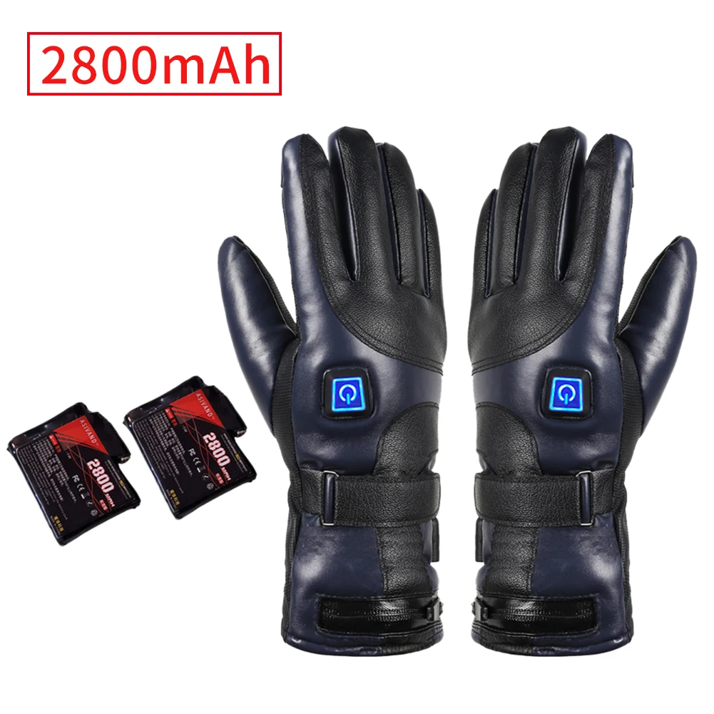 

Climbing PU Leather Adult Cycling Sports Hiking 7.4V Rechargeable Battery Winter Warmer Electric Heated Gloves Skiing Adjustable