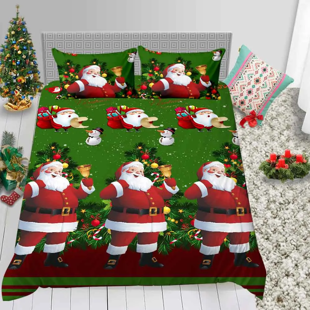 Merry Christmas Санта Клаус постельных принадлежностей модное одеяло крышка один двойной Король Размер подарки на праздник простыня спальный Декор
