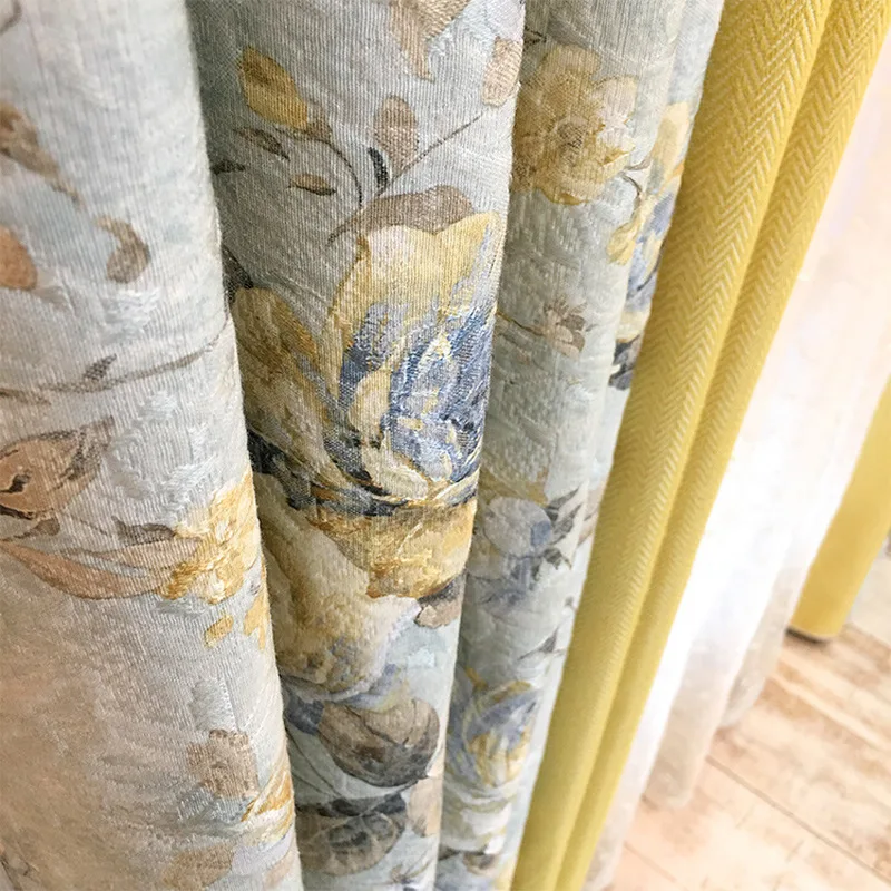 Высококачественные жаккардовые шторы из хлопка и пеньки в европейском стиле для