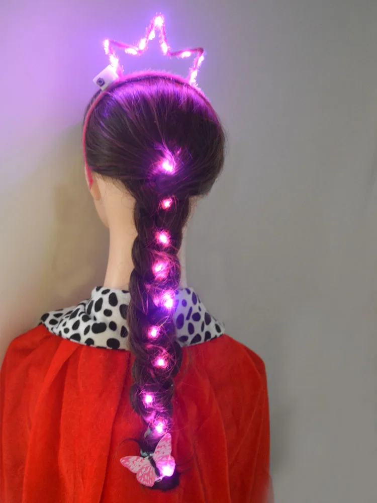 DIY подсветка для волос струнная светодиодный юбка пачка светящаяся повязка на
