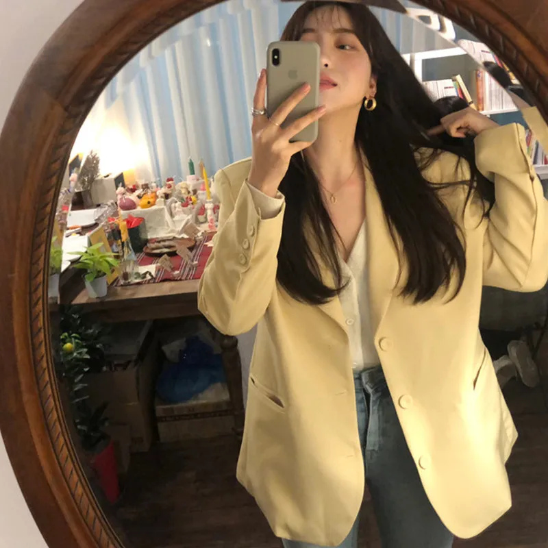 Модные женские блейзеры оверсайз винтажные Элегантные Дизайнерские свободные