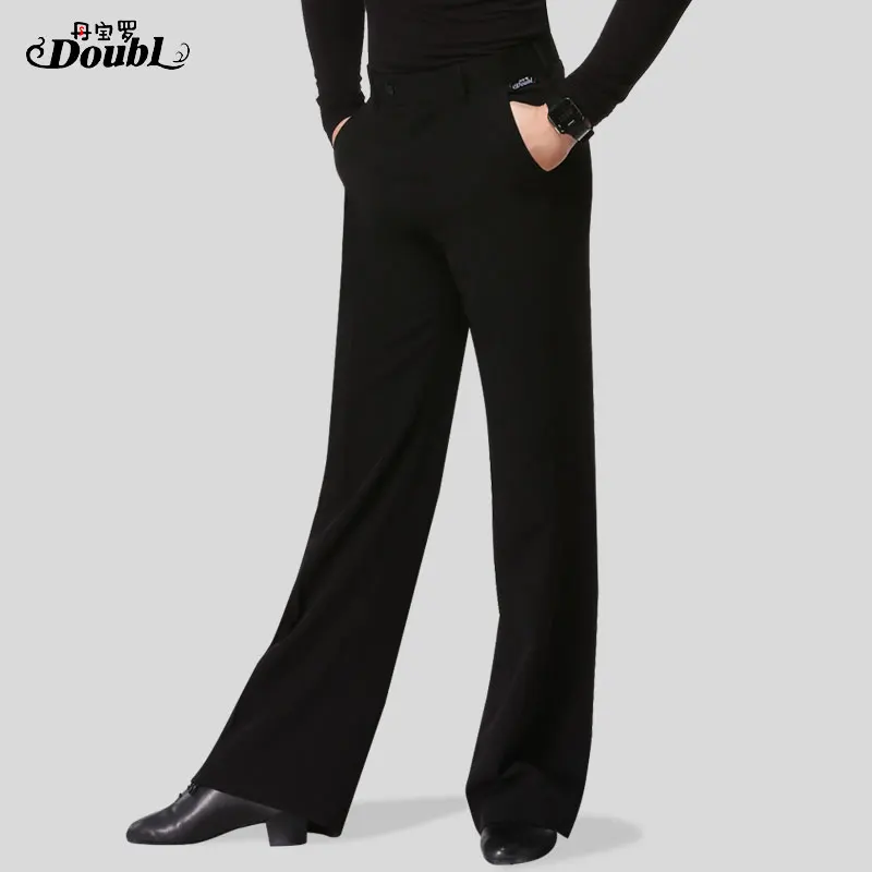 Мужские стандартные штаны для бальных танцев DOUBL брюки взрослых тренировочные