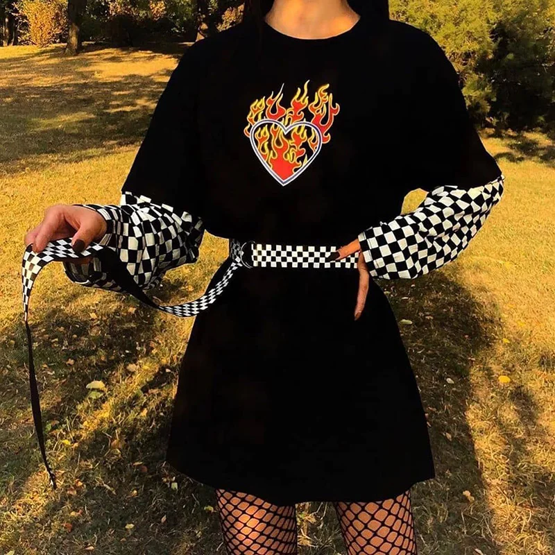 New Harajuku Gothic Female Tshirt Heaven Hell Print Short Sleeve Tops &amp Tees Fashion Casual T Shirt Women Clothing T-shirts | Женская