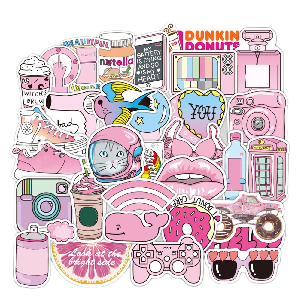 50 шт./упак. розового цвета со смешными героями из мультфильмов для девочек