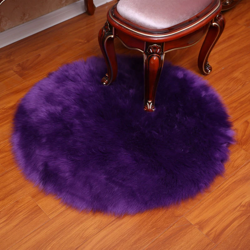 Round Rugs Carpets Long Hair Solid Carpet Living Room Decor Soft Faux Fur Plush Mat Pad Anti-Slip Chair Sofa Cover Area | Дом и сад