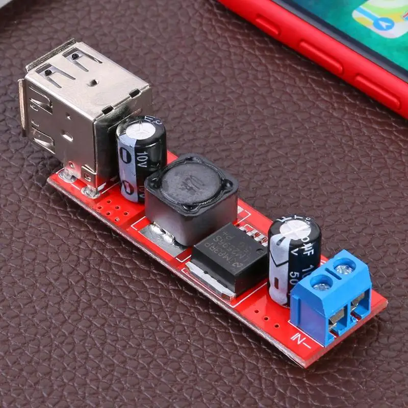 LM2596 двойной USB выход 12 В/24 В/36 В до 5 DC автомобильное зарядное устройство 3A