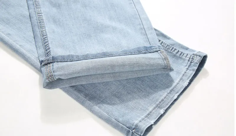 Large Size 28-44 Loose Baggy Straight Classic Men Jeans Casual Hip Hop Skateboard Denim Trousers Light Blue Wide Leg Pants | Мужская