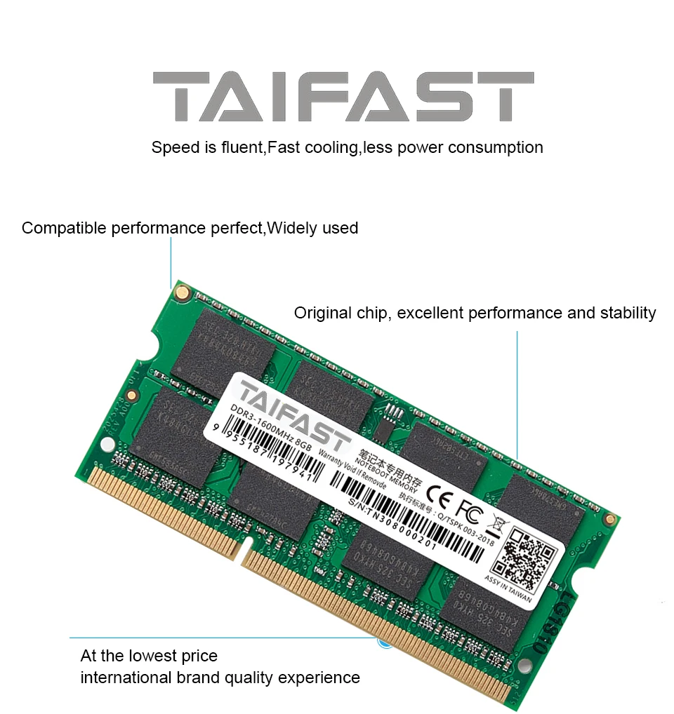 ОЗУ TAIFAST DDR3 для ноутбука 2 ГБ/4 ГБ/8 ГБ 1333 МГц/1600 МГц|Оперативная память| |