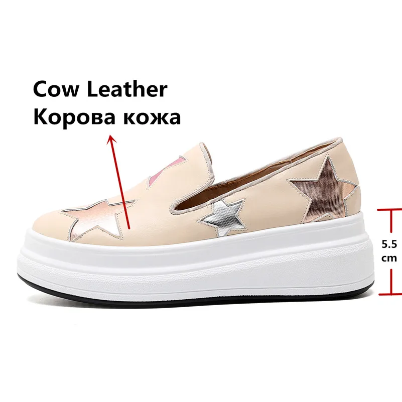 Женские лоферы без застежки FEDONAS белые туфли из натуральной кожи на плоской