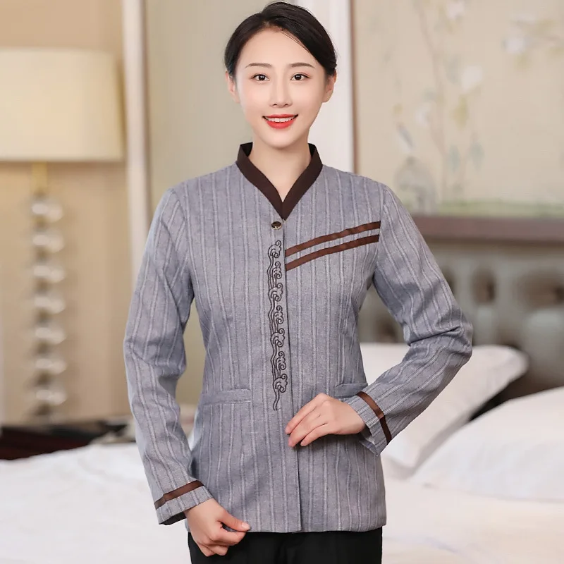 Униформа с длинными рукавами для уборки гостевых комнат отеля одежда qiu dong