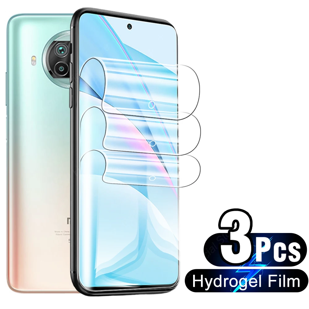 

3 шт., Гидрогелевая пленка для полного клея, Защитная пленка для Xiaomi Mi 10 T Lite, 5G и защита для задней панели на Mi10 10 T Mi10t 10tlite, не стекло