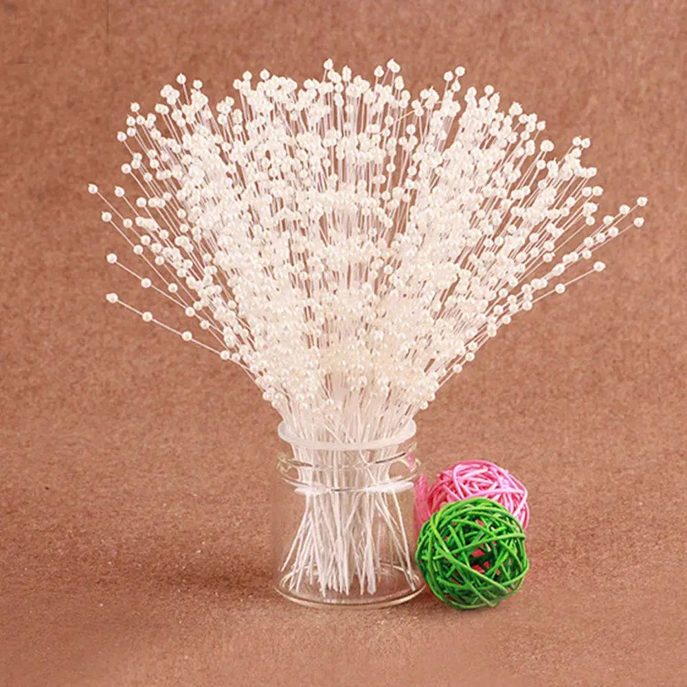 

10Pcs /Lot DIY Fake Artificial White Pearl Beaded Creative Bridal Bouquets Handmade Wedding Decor Applied Party Props