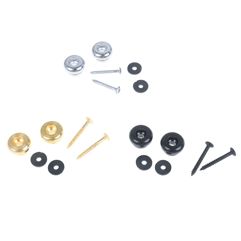 

2Pcs/Pair Guitar Strap Locks Parts Chrome Belt Lock Buttons Buckle Guitar Accessories Replacement Gold Silver Black Color