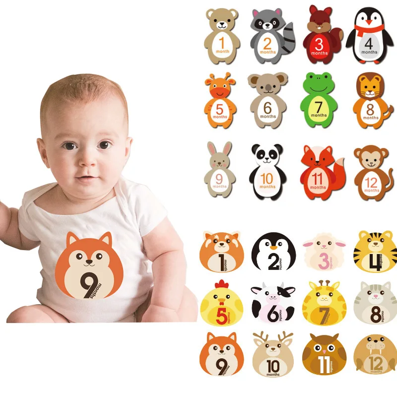 12 шт. наклейка на месяц для новорожденных беременных женщин памятная ежемесячный