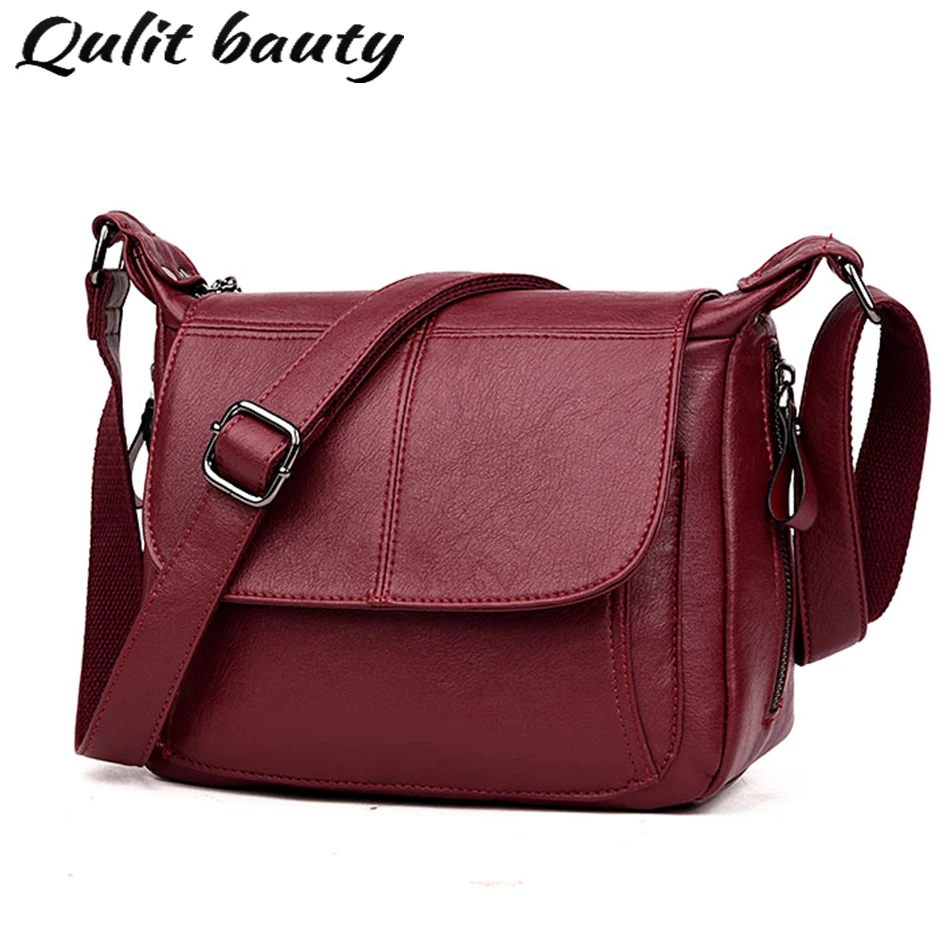 

High Quality PU Leather Women's Shoulder Messenger Bag Cover-style Elegant Messenger Bag 2021 Designer Handbag Bolsa Feminina