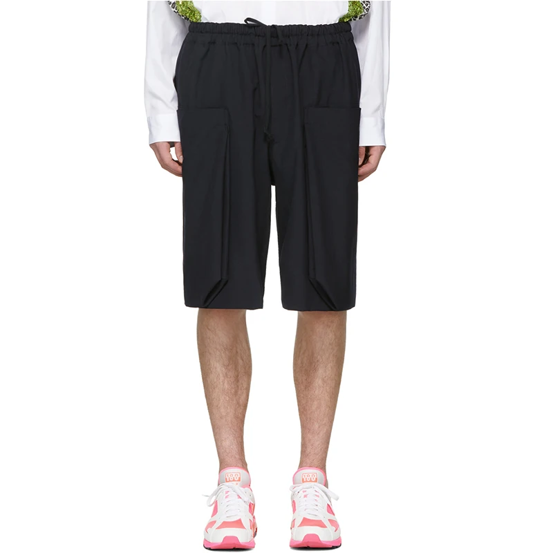 Фото Брюки с большим карманом и пятью точками свободные мужские шорты в стиле Ямамото