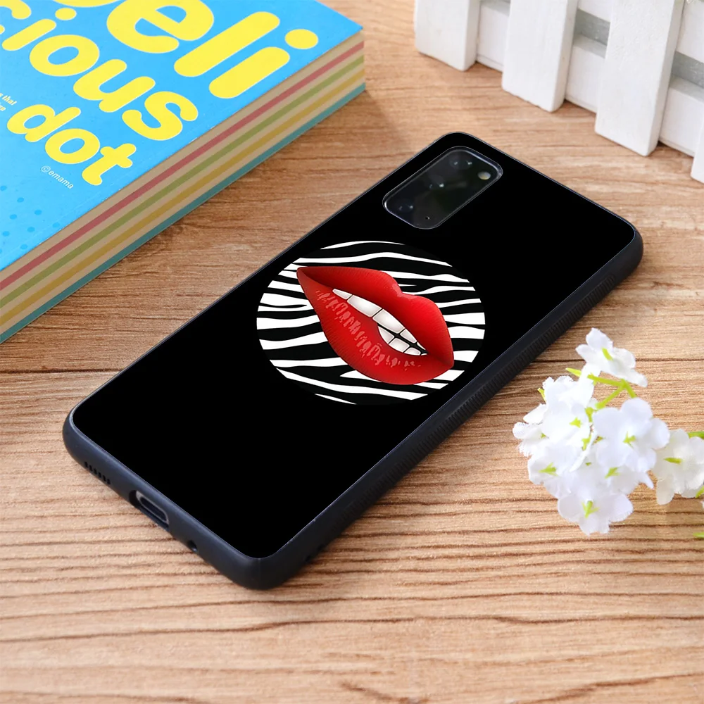 

For Samsung Galaxy Hot Lips Zebra Print Soft TPU border Samsung Galaxy Case