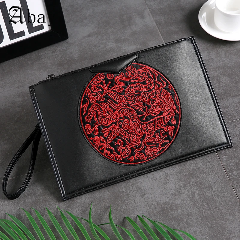 

Retro Chinese Fashion Embroidery Envelope Bag Shoulder Bag HandBag for Men and Women Purses and Handbags Luxury Mobile Phone Bag