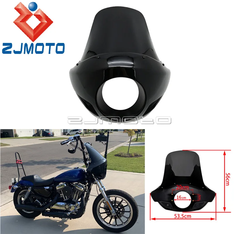 

Universal 35mm-49mm Fork Mount Kits Cafe Racer 5 3/4" ABS Headlight Fairing Mask For Harley Sportster XL 883 1200 Dyna Touring