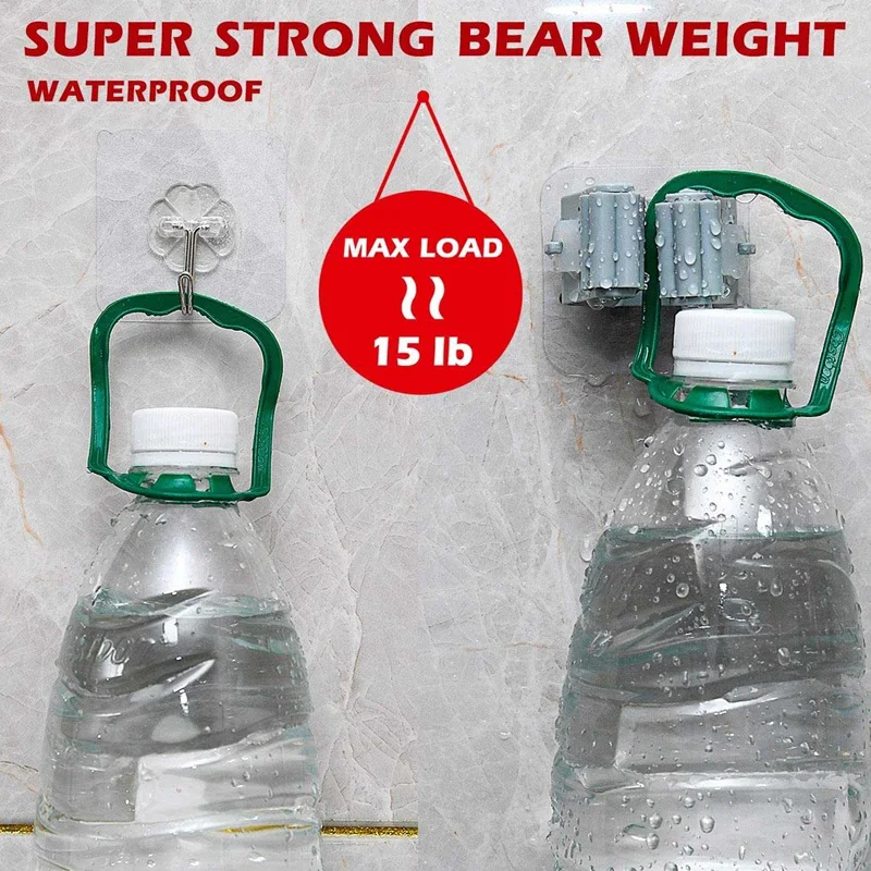 

8 Pack Broom Mop Holders & Hooks Set, Wall Mounted Broom Gripper Self Adhesive Reusable No Drilling Anti-Slip Mop Clip