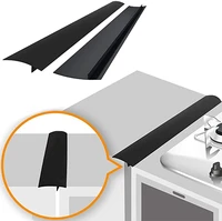 2pcs kitchen silicone stove counter gap cover heat resistant mat oil dust water seal easy clean spills between counter
