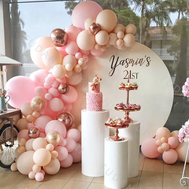 

95pcs Pink Balloon Arch Garland Kit 4D Chrome Rose Gold Balloons Wedding Party Decoration For Baby Shower Birthday Air Globos