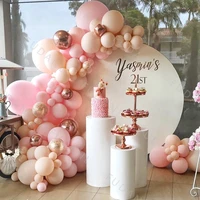 95pcs pink balloon arch garland kit 4d chrome rose gold balloons wedding party decoration for baby shower birthday air globos