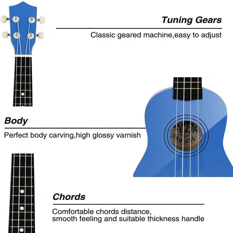 Укулеле сопрано из липы 21 дюйм 4 струны стартовый комплект для начинающих с