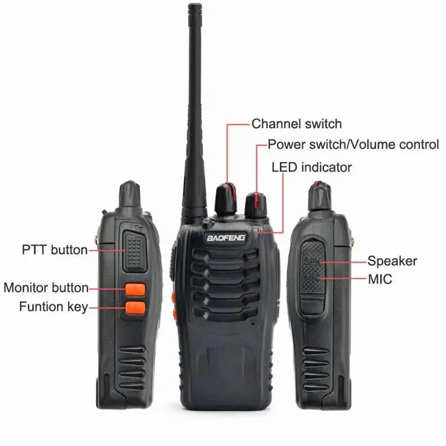 Портативная рация Baofeng с двухсторонней радиосвязью 5 Вт UHF 400 470 МГц 16 каналов