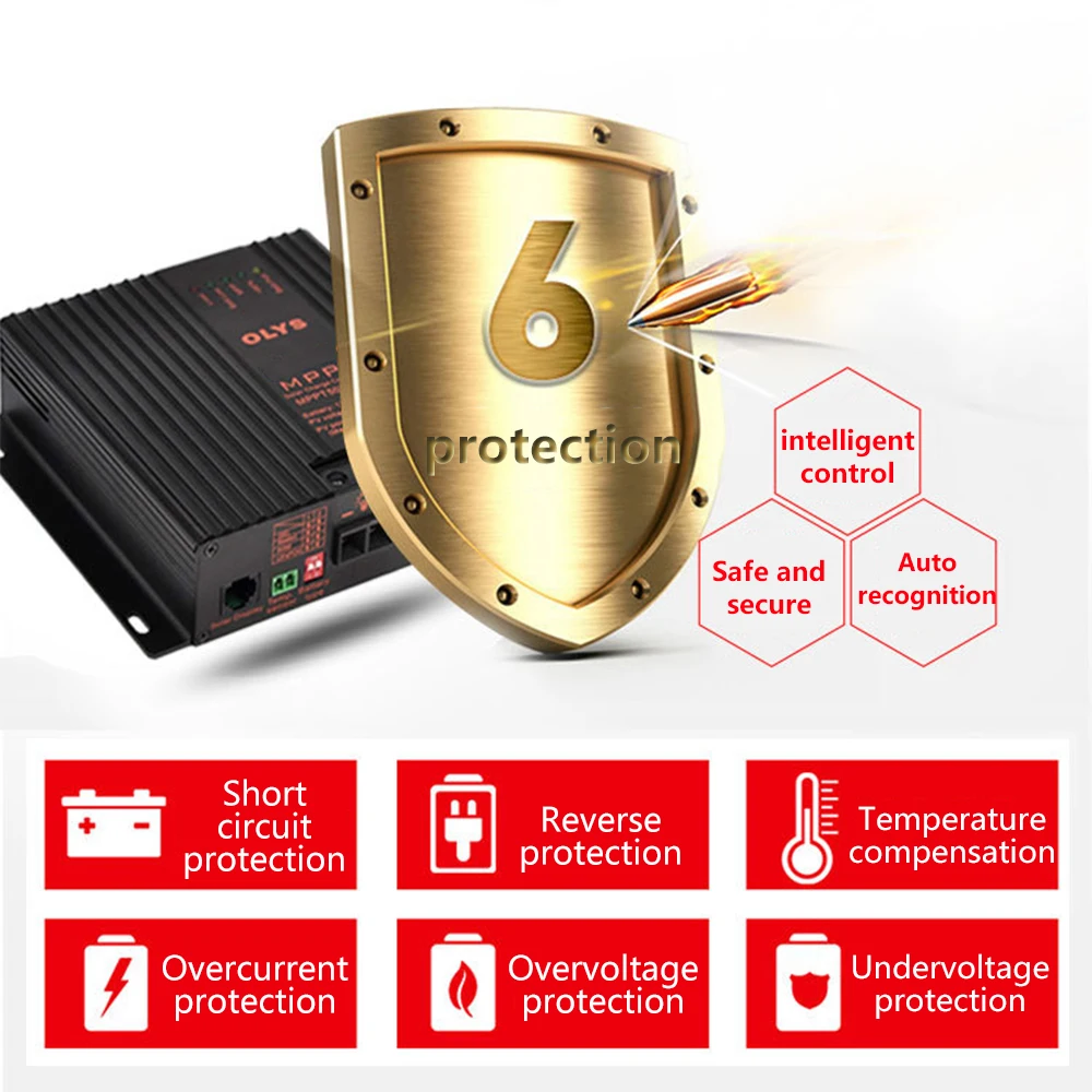 Регулятор заряда 40A MPPT 12 V/24 V MPPT контроллер солнечного заряда фотогальваническая система управления от солнечной системы SOC умная система управления