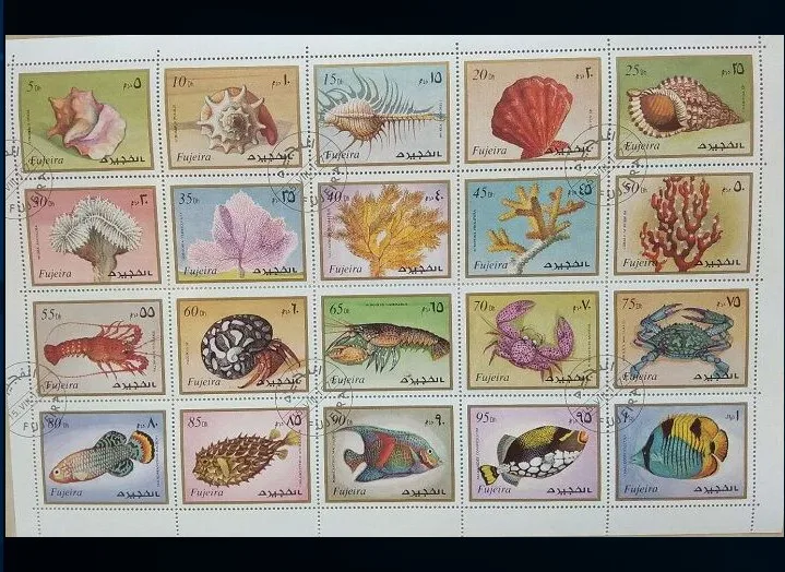 1972 ОАЭ морские организмы сувенирные листовые почтовые марки почтовая
