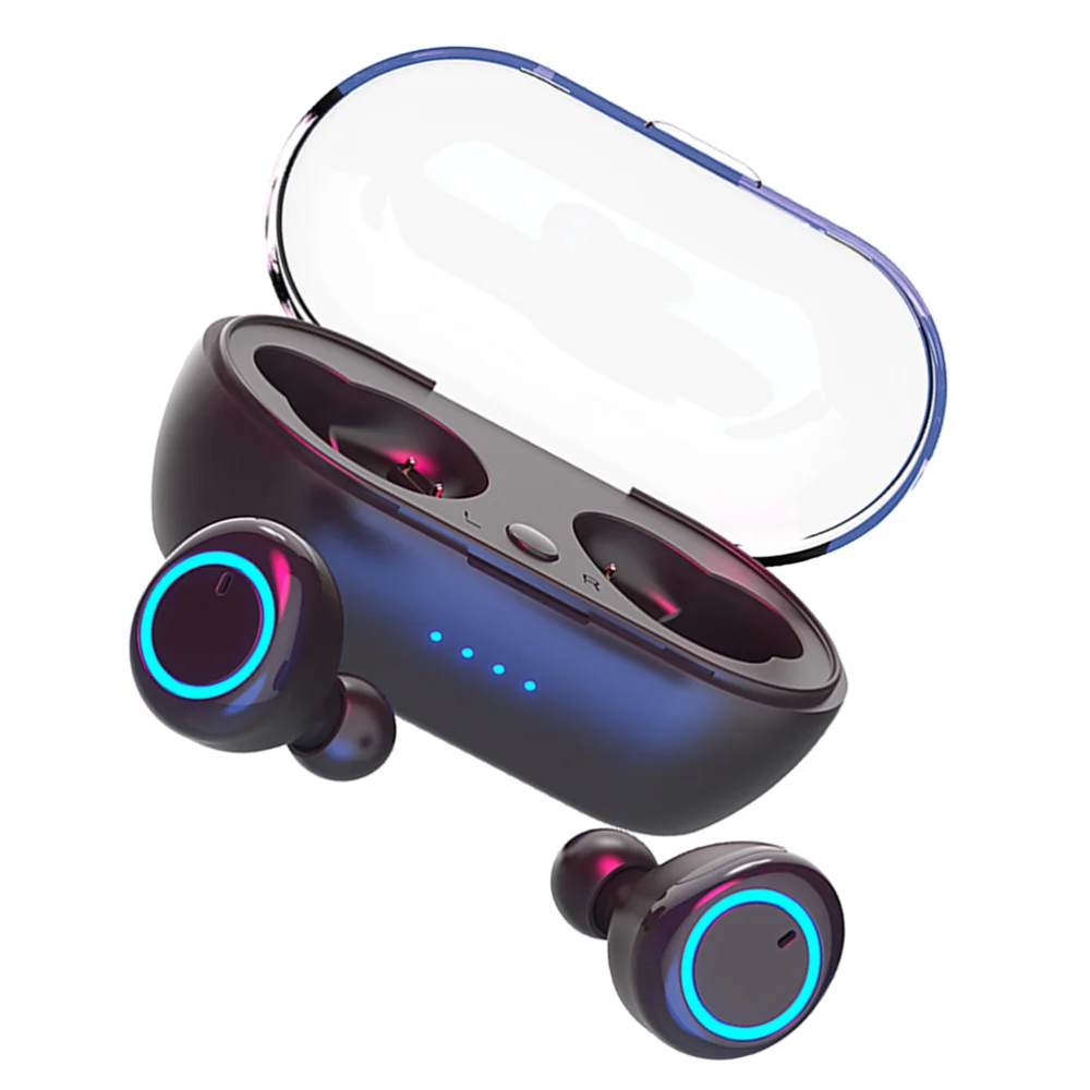 

1 Pair Mini 5.0 Wireless Earbud Touch Control Sweatproof TWS In-Ear Earphone Stereo Sports Headphone (Black)