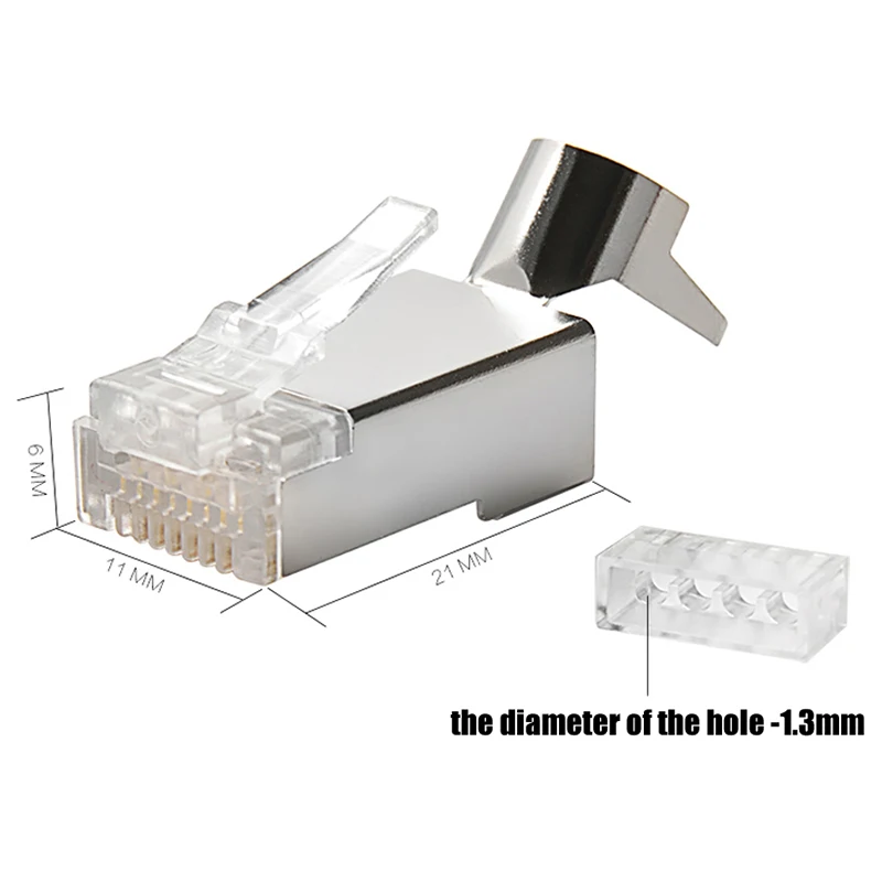 Rj45 разъем Rj 45 Ethernet Кабельный Cat7 Cat6A 8P8C Stp экранированный Cat 7 сетевые терминалы 1.m 50