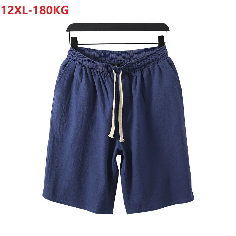 

summer big sales linen shorts Japan style men plus size shorts 8XL 9XL 10XL 11XL 12XL oversize vintage loose navy blue black 70