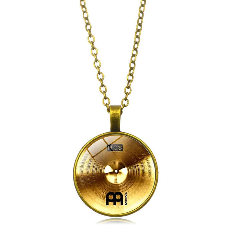 XSWX2177-bronze Модное винтажное ожерелье из сплава и стекла, круглый кабошон, ожерелье с кулоном, барабанщик, тарелки, ожерелье, женское ювелирное изделие, рождественский подарок - Окраска металла: XSWX2177-bronze