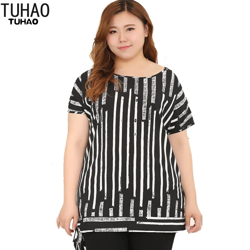 TUHAO летние рубашки женские блузки 4XL 6XL 8XL 10XL размера плюс для женщин топ