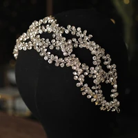luxury silver color tiaras headbands full rhinestone crystal women hairbands wedding hair vines elegant hair accessories gifts