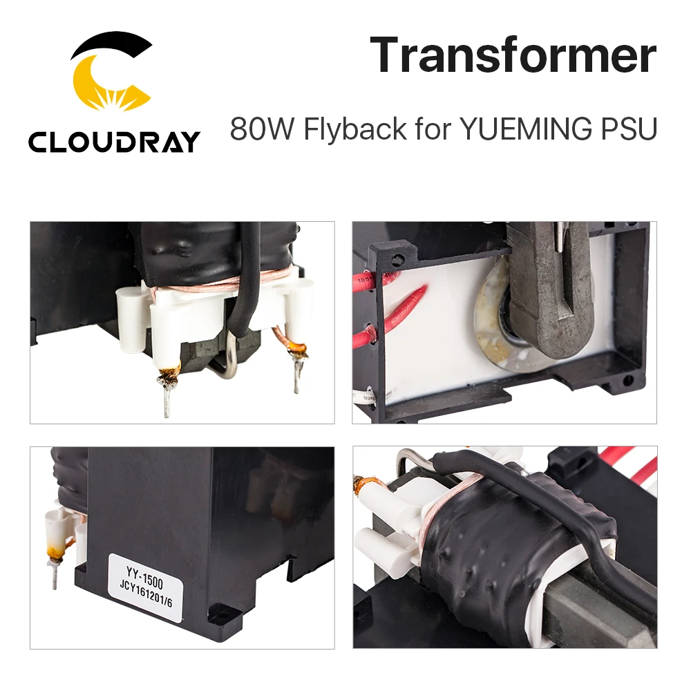 

Cloudray High Voltage Flyback Transformer for YUEMING Co2 Laser Power Supply JG1500 JCY-1500