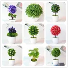 Искусственное растение бонсай, 1 шт., пластиковый горшок для украшения дома, стола, сада, отеля, вечевечерние, украшения в горшках