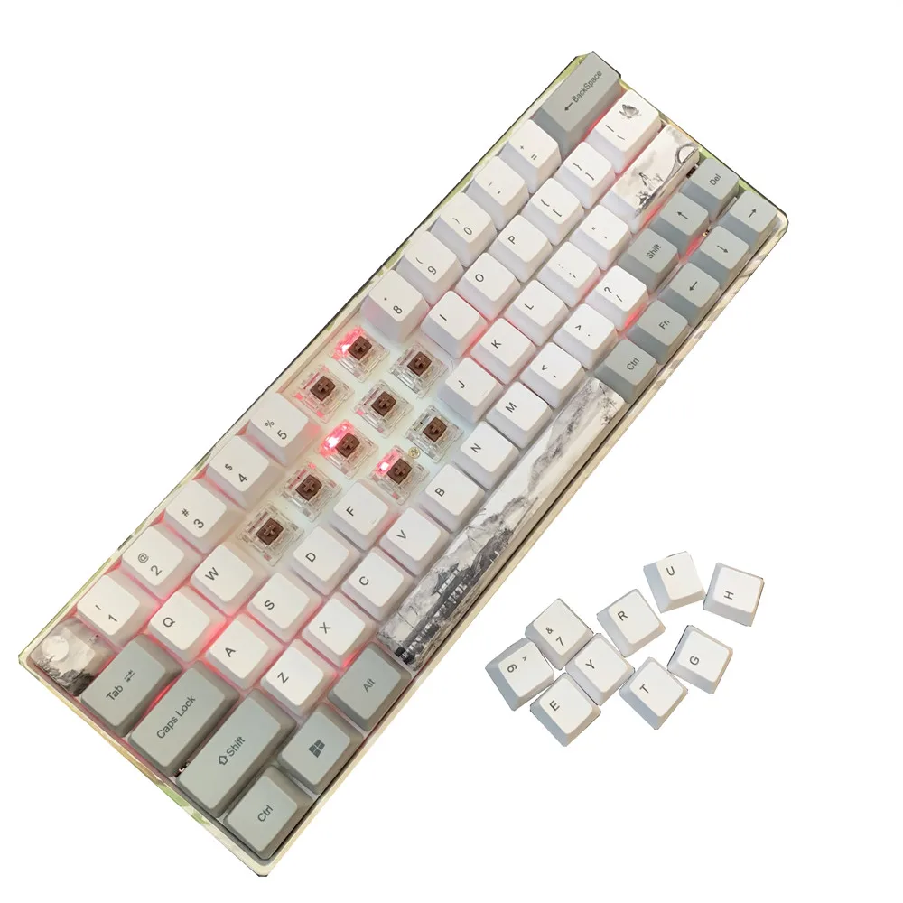 

Механическая мини-клавиатура с RGB-подсветкой, программное обеспечение для драйверов типа c, колпачки клавиш PBT, HotSawp Gateron, механические перекл...