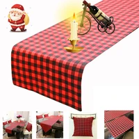 high quality nordic black red plaid table runner luxury christmas decoration table runners dinner table cover for home party new