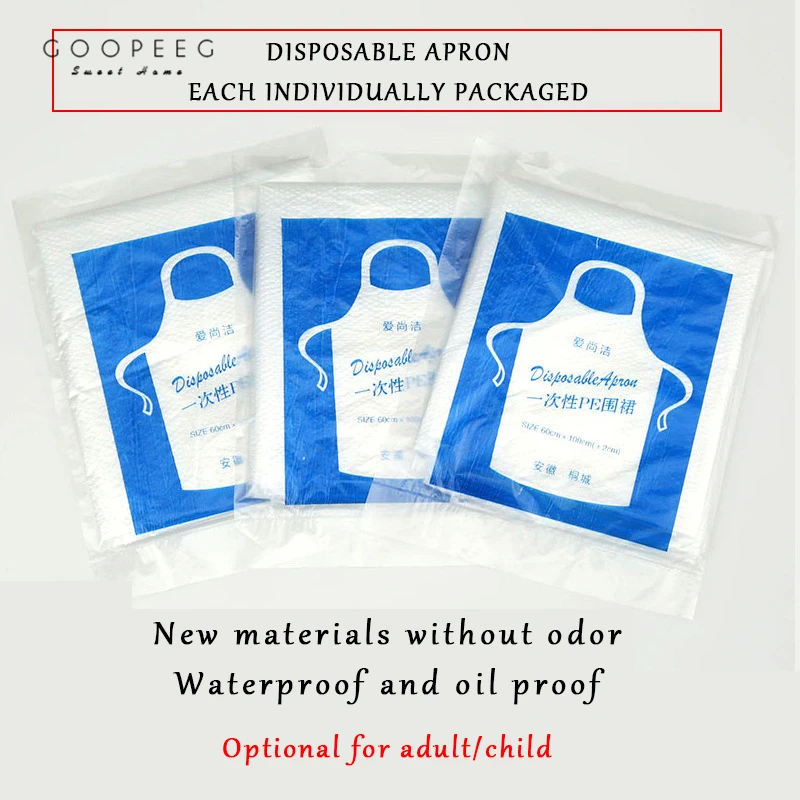 Одноразовый Детский Взрослый PE фартук 10 шт. горячий горшок Лобстер кухня питание