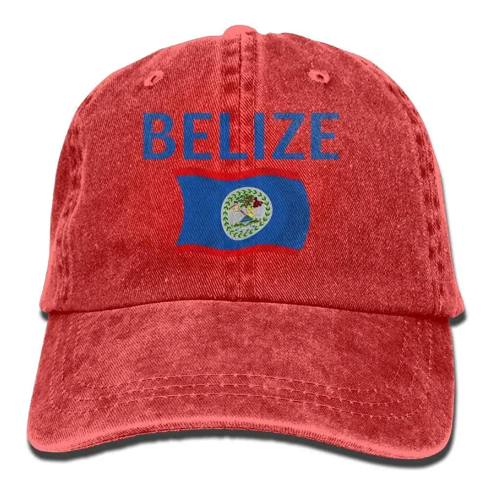 TSDFCBelize флаг 1 (волнистый) Взрослая хлопковая Потертая джинсовая дорожная шапка