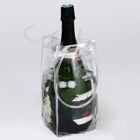anti leakage transparent refrigerated champagne red wine bottle ice tote bag picnic food cooler box tote storage ice bags