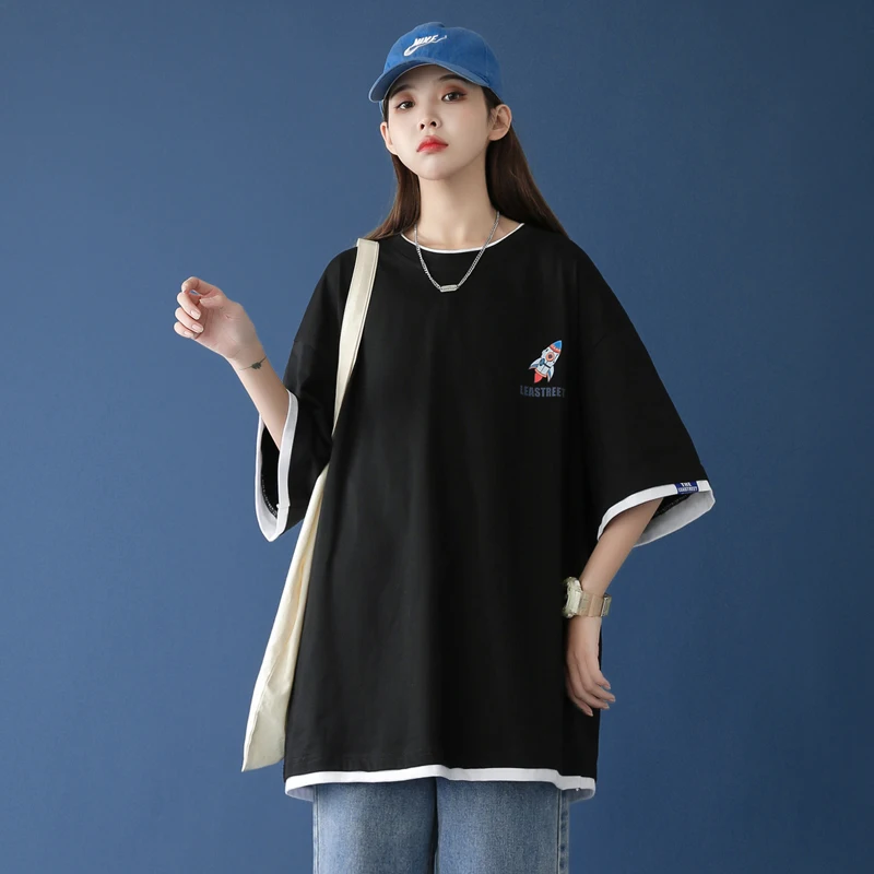 

T-shirts with Short Sleeves Fairycore Korean Women's Clothing Anime Cute Fashion Woman Blouses 2021 Traf Punk Oversize