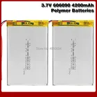 Перезаряжаемые полимерные литиевые аккумуляторы премиум-класса 606090, 3,7 в, 4200 мАч, с защитной печатной платой, зарядный модуль